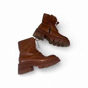 Brown Lace-Up Ankle Boots